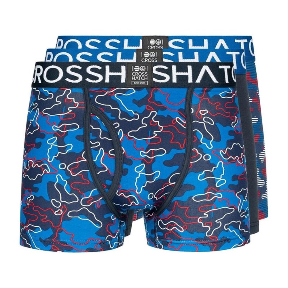 Crosshatch Mens Linamo Open Fly Boxer Shorts / Blue